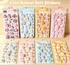 Schattige Dierlijke Billen Squishy Schuimstickers, 3D Pluizige Decals Voor Diy Waterbeker Telefoonhoesje, Kawaii Scrapbooking Decor Cadeau