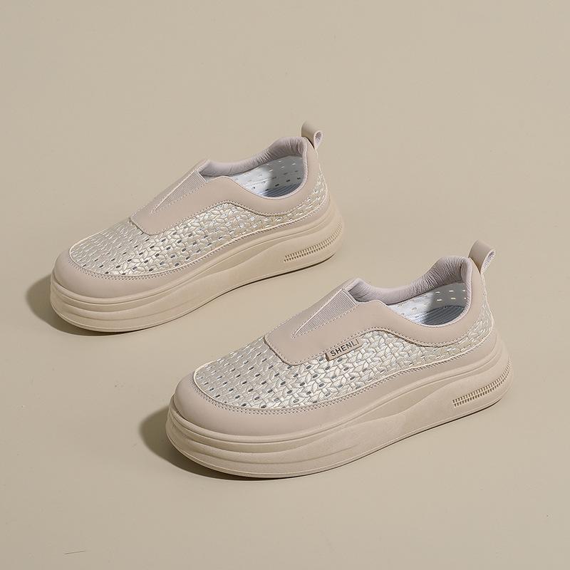 Women's Summer Platform Mesh Sneakers Cutout Sports Shoes Workout Gym Running Shoes Breathable Slip-On Walking Shoes Casual Tennis Sneakers for Women
