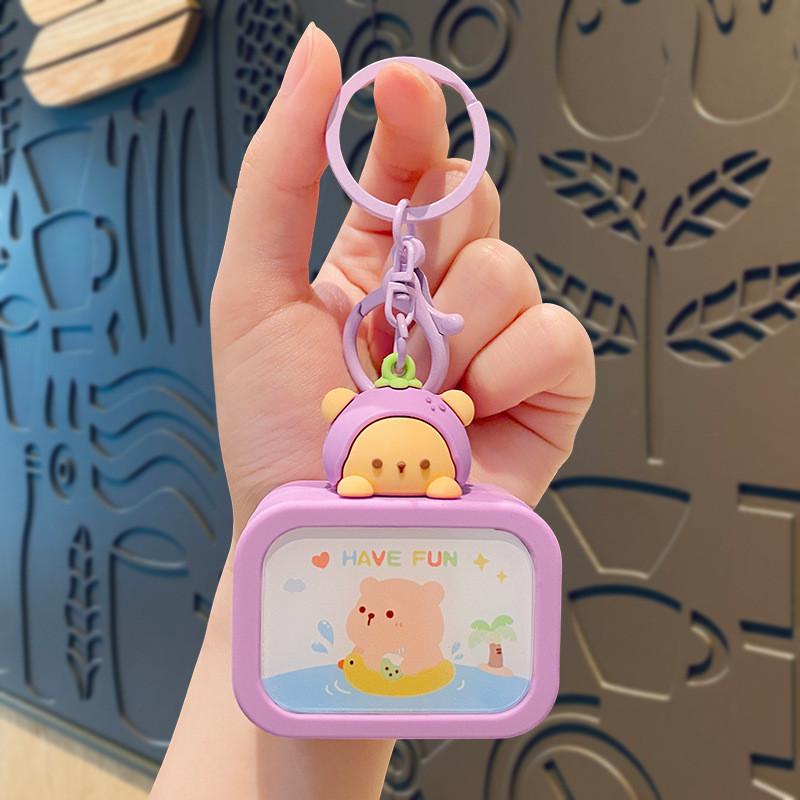 

Брелок-ночник Медведь Уникальный свет Мягкий силикон Идеально для праздничных и деловых подарков фиолетовый