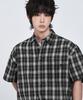 LEMAIN SECOND Check Oversized Short Sleeve Shirt [Black]