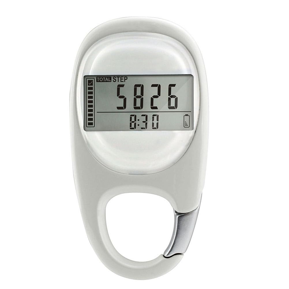 

LIOOBO Pedometer Wristwatch Multifunction StepsCaloriesDistance Lightweight Compact (White)
