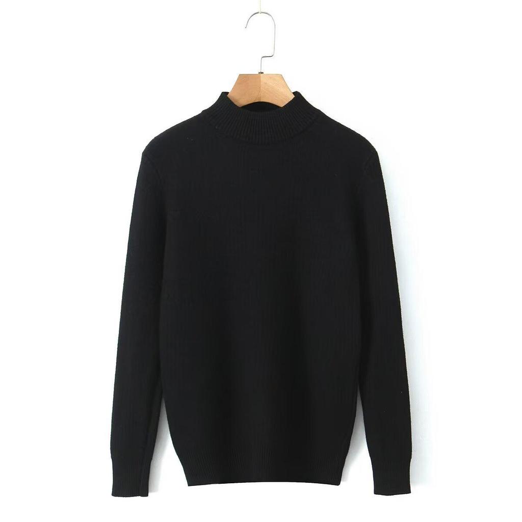 2024 Autumn Women's European & American Style Fleece-lined Warm Pullover Sweater