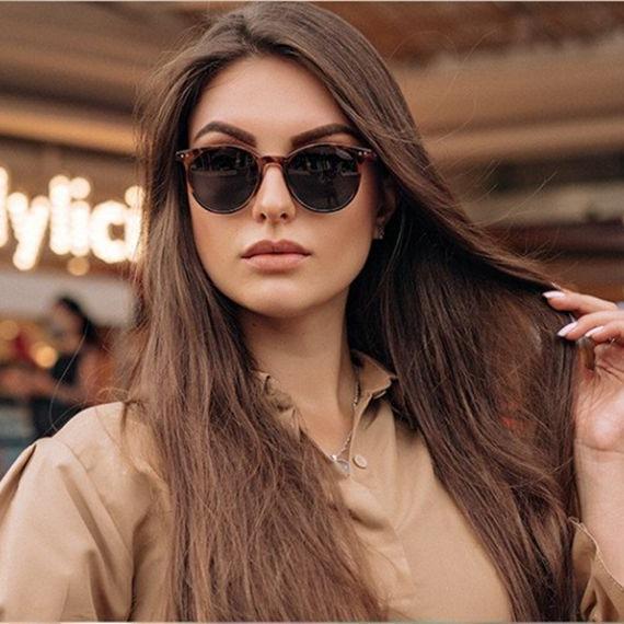 Classic Vintage Tortoiseshell Small Round Sunglasses for Men Women Brand Design Classic Green Sun Eyeglasses Lentes De Sol Mujer Gafas