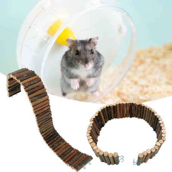 Yousheng Hamsterzaun Stabile Konstruktion Bruchsicher Bissfest Kratzfest Feine Verarbeitung Langeweile lindern Handgefertigte Hamster Holzbrücke