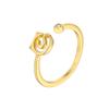 Wind Cute Lines Kitten Flash Diamond Ring Japanese Student Cute Pet Animal Open Ring