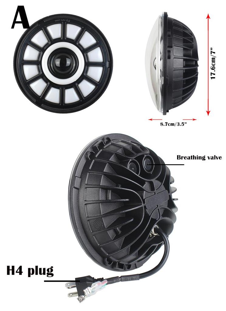 Motorcycle 7 inch Round LED Headlight For Harley Touring Ultra Classic Electra Street Glide For Lada 4x4 Motorcycle Headlamp