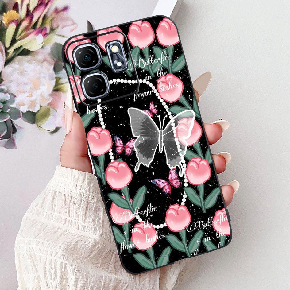 For Infinix Hot 50i Case X6531 New Fashion Flower Love Heart Pattern Soft Silicone Cover For Infinix Smart 9 Smart9 X6532 Bumper
