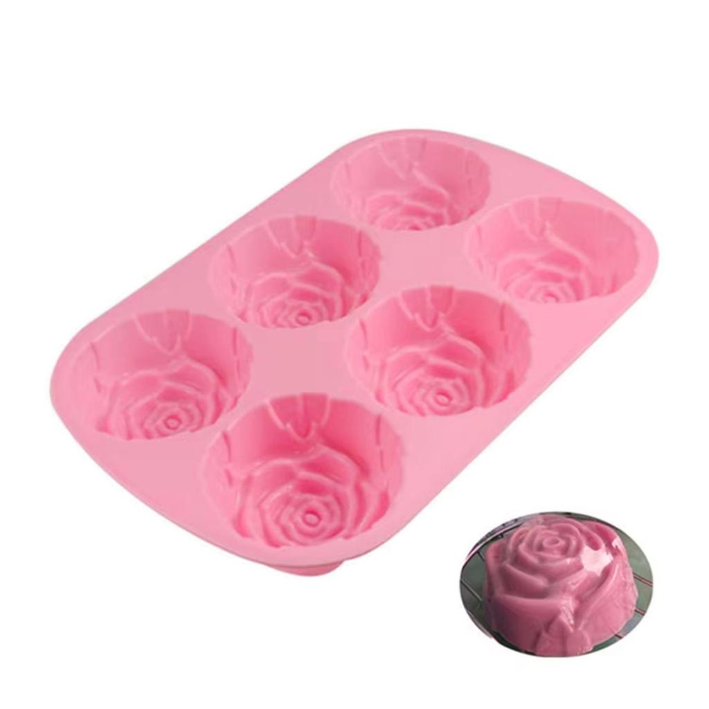 Flexible Silicone Mold for Chocolate Making High Temperatures Resistant Candy Mould Rose Shaped Dessert Bakewares