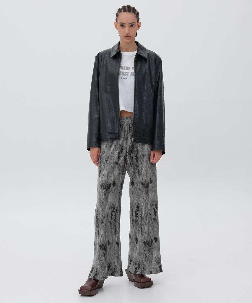 EN OR Smudge Velour Banding Pants - Gray