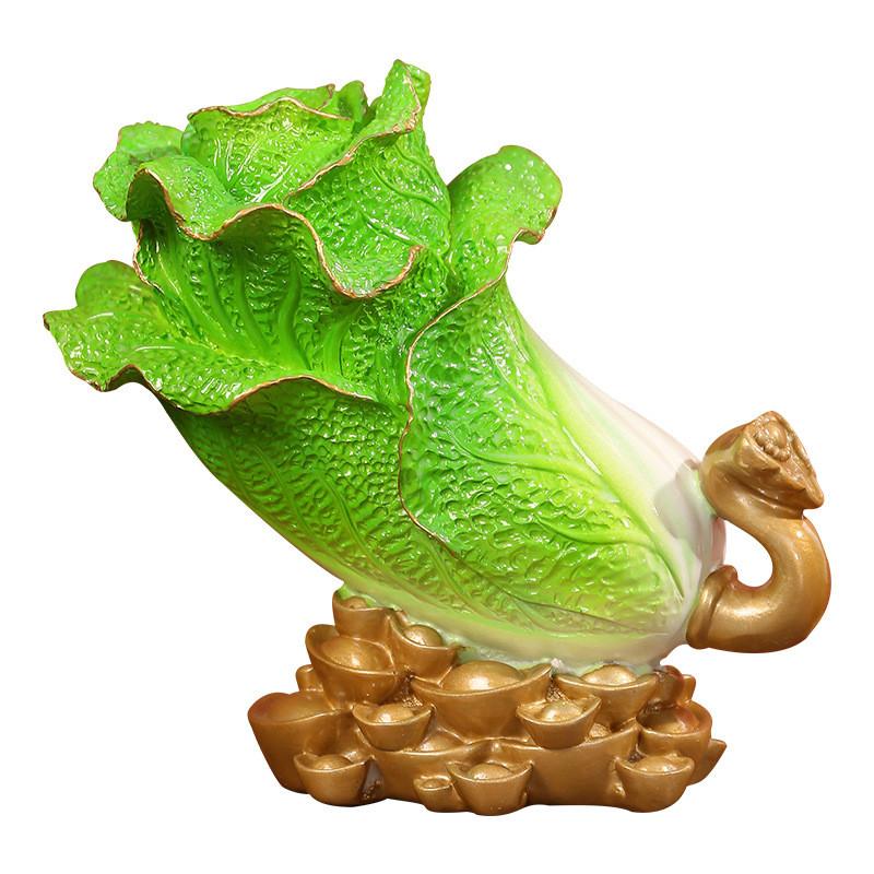 

New Chinese Style Hundred Fortune Ruyi Cabbage Resin Decor For Store Fronts And Gift Giving