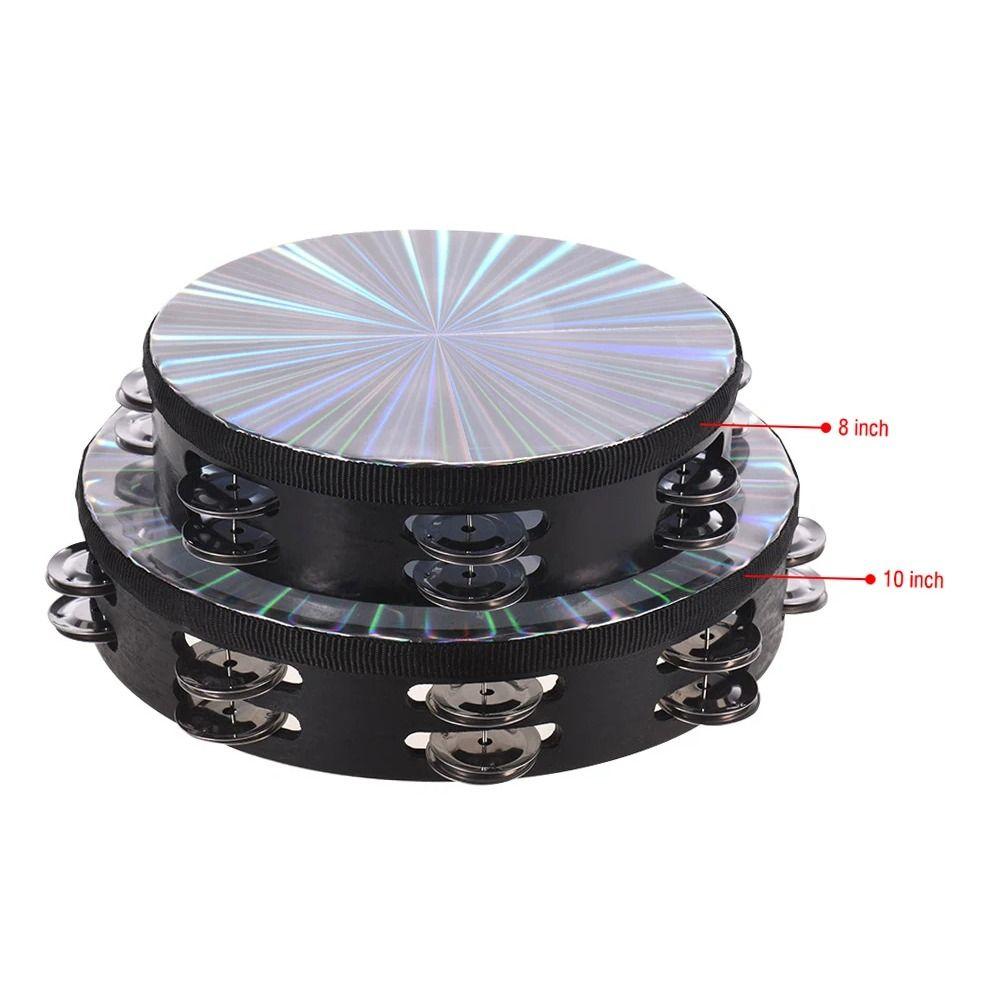 1Pcs Wooden Hand Drum 6/8/10 inch Handbell New Radiant Tambourine Musical Percussion Instrument