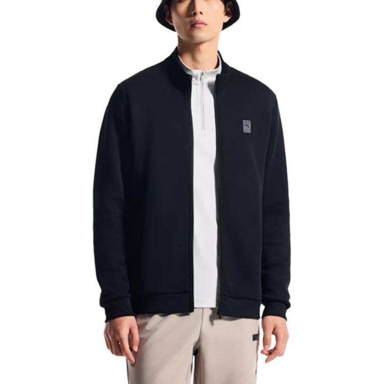 Anta Training Series Logo Stand Collar Zip Long Sleeve Jacket Men jackets Basic-Black 152447731-3