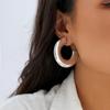 Modetrend Retro Metalltextur Gestreifte Ohrstecker für Damen, Hip Hop Einfache Geometrische C-förmige Ohrringe