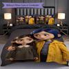 1PC Coraline Pattern Bedding Quilt Set Quilt Cover Pillowcase Home Decoration Birthday Gift (1 * Duvet Cover + 2 * Pillowcase, Without Core)