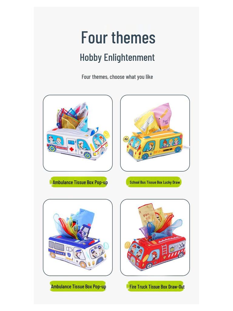 Jollybaby Tissue Box Pulling Toy: Early Education & Grasp Training for Babies 3+ Months