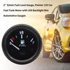 1x 12V 2'' 52mm Car Fuel Level Gauge Meter With Bracket 240-33 Ohm E-1/2-F White LED Light Black Plastic Gauges 6.8 * 7.2cm
