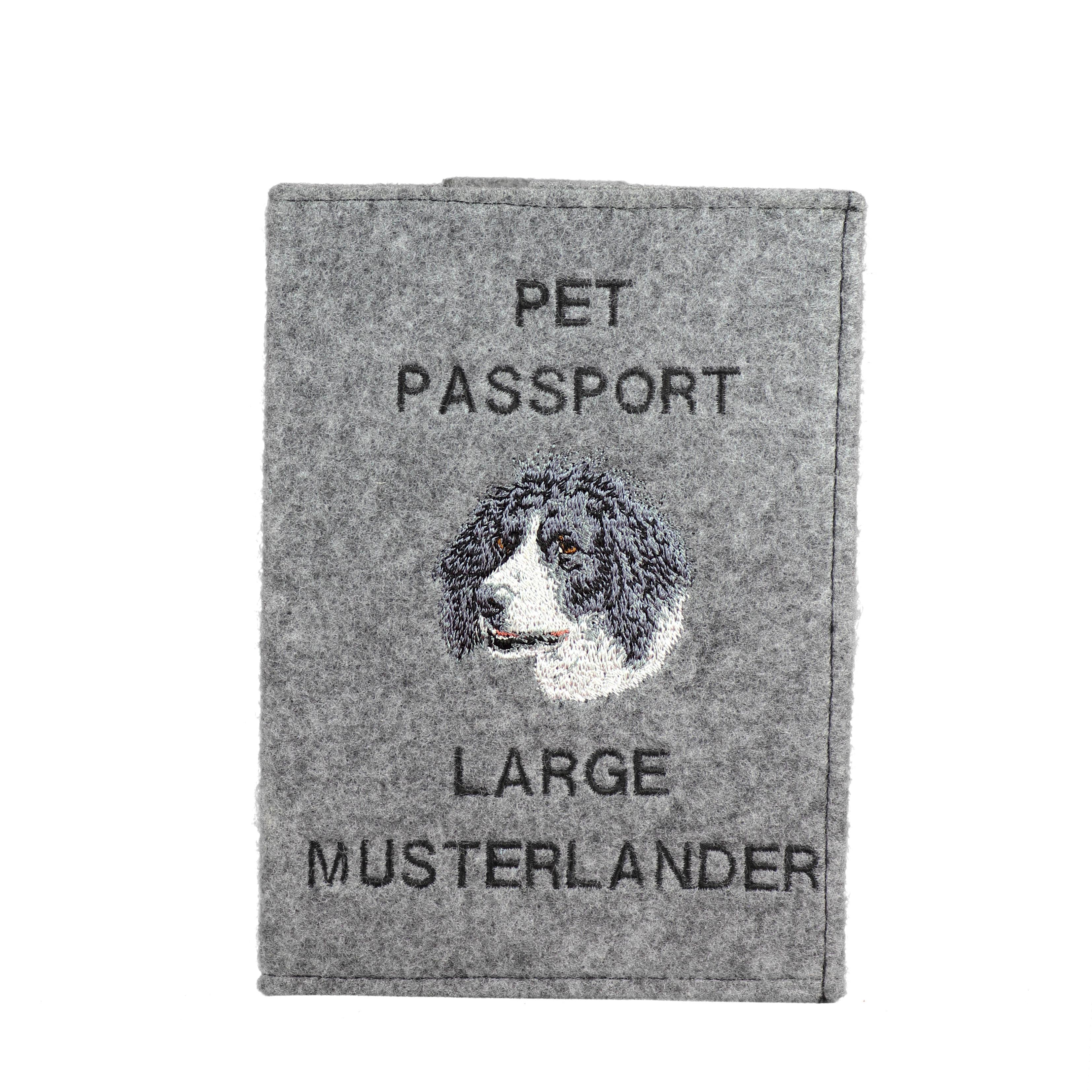 

Münsterländer - Dog passport case, document case, gift for the traveller from the Art-Dog brand сірий колір