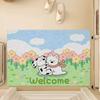 Cute Pet Door Mat Door Scraping Dirt Mat Household Non-slip Wear-resistant Clipped Silk Floor Mat