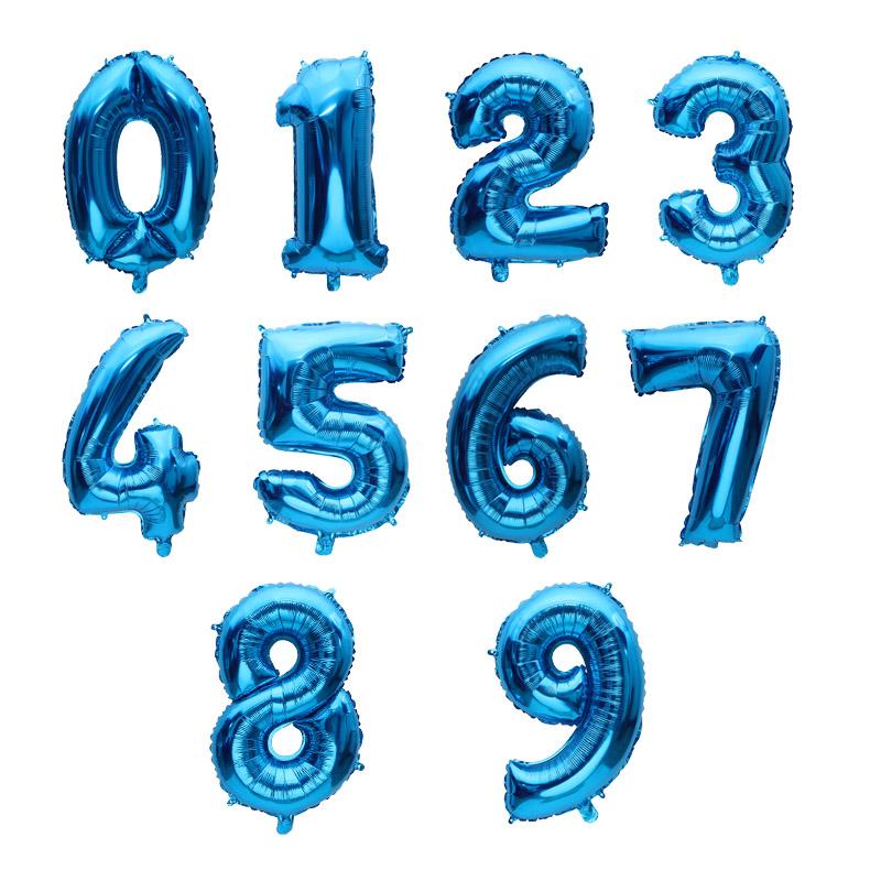 16 32 40 Inch Air Number Large Figures Foil Balloons Happy Birthday Wedding Party Decorations Baby Shower Globos