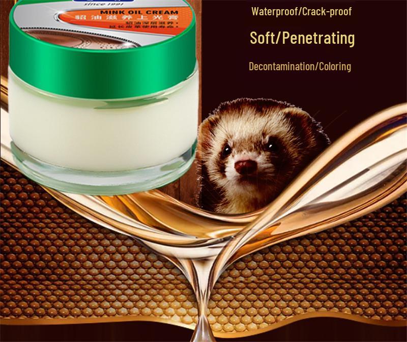 Mink Oil Leather Care: Waterproof Nourishing Polishing Wax for Jackets & Shoes