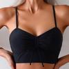 Einfarbiger Riemchen-Bikini-Set mit Schlitz - Damenmode Badeanzug