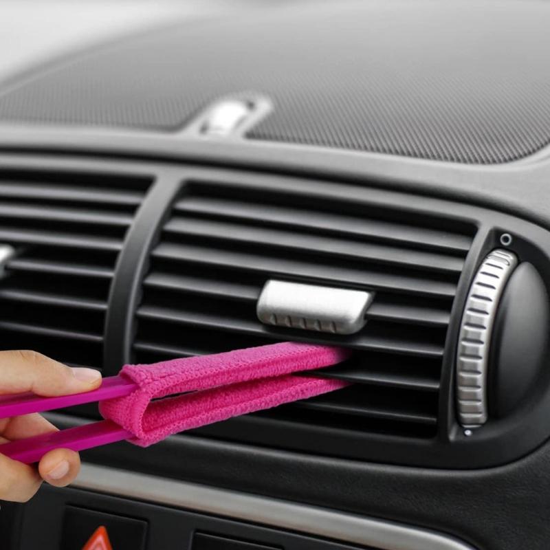 Upgrades Car Interior Cleaning Brushes with Extended Handle Car Climate Control Brush for Air Channels & Mini Blinds