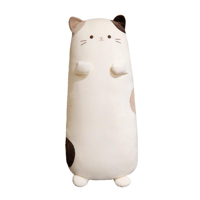 Cute Calico Cat Plush Toys Cartoon Animal Long Cat Pillow Leg Clamp Washable Sleeping Companion Throw Pillow