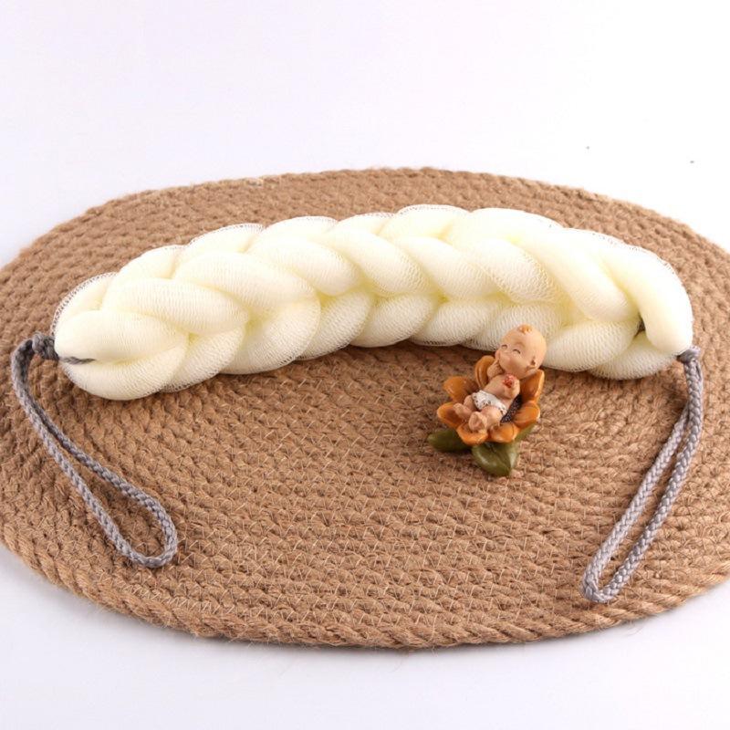 Long Stretch Back Sponge with Rope Handles Bath Shower Mesh Sponge Exfoliating Body Scrub Back Scrubber for Men Women Home Spa