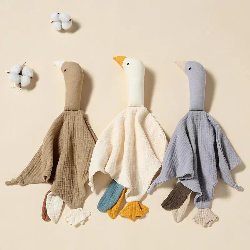 Muselina de Algodón Puro Babero para Bebé Patito Lindo Muñecos Durmientes Toalla de Saliva para Recién Nacido Toalla Calmante Pañuelo para Niños Pequeños