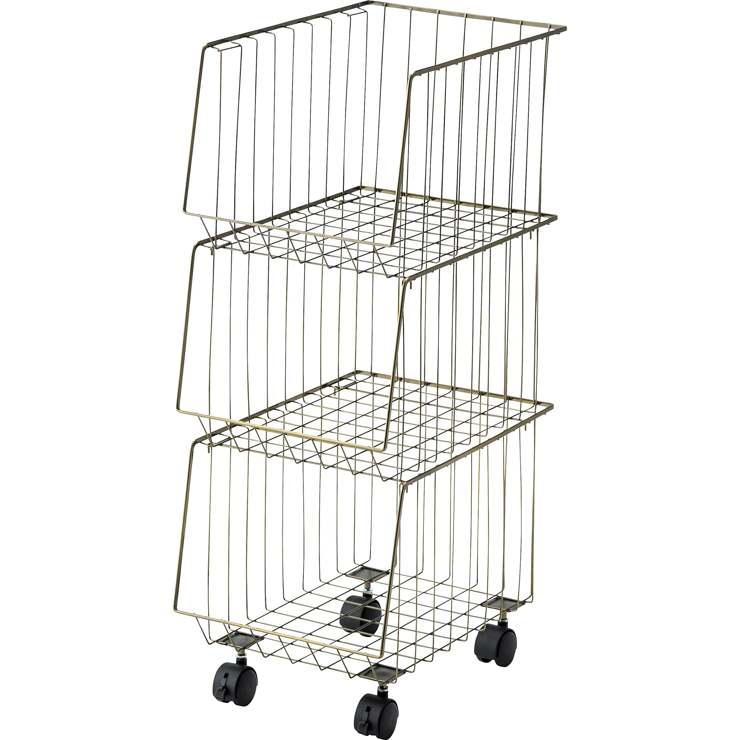 

Azumaya-kk Stackable Side Wagon, Bronze, 26.5cm Wide x 37.5cm Deep x 73cm High, Model AKB-438AGD