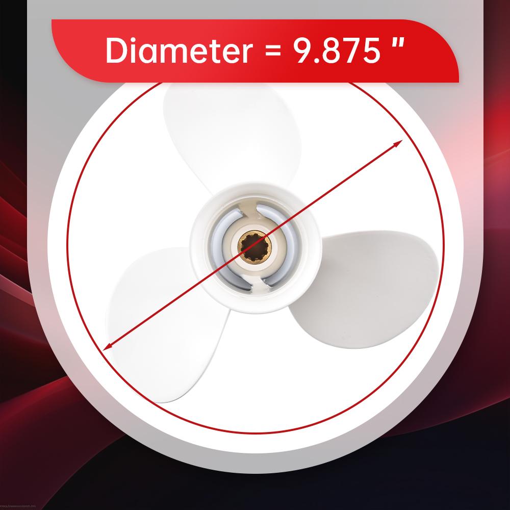 Outboard Propeller For Yamaha 20hp 25hp 30hp 9 7/8*11 1/4 Boat Motor Aluminum Alloy Screw 3 Blade 10 Spline Ship Marine Engine Part