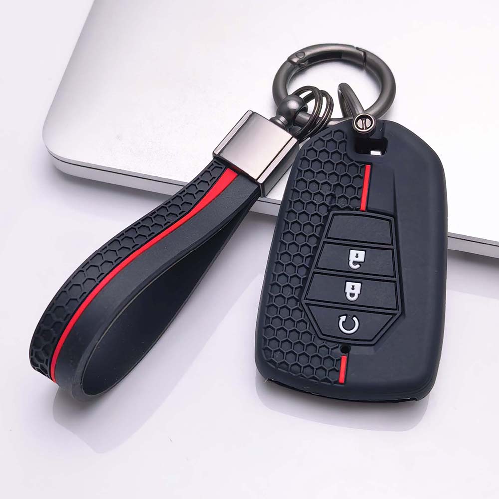 Key Fob Cover for Isuzu D-MAX MU-X with Keychain Scratch Resistant Shockproof Anti-Dust Durable Key Holder Anti-Scratch Guard Soft Grip Texture