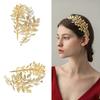 Vintage Gold Leaf Headband for Formal Event Hair Vine Wedding Bride Hairhoop Evening Banquet Hair Styling Accessories