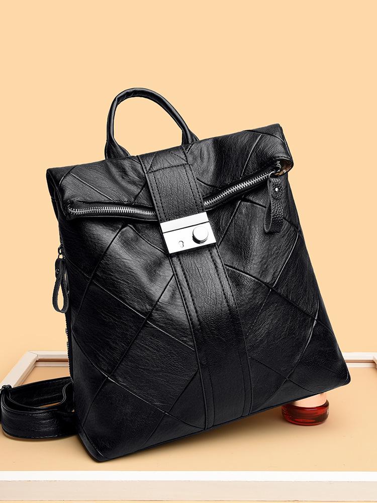 Women's Trendy Patchwork Backpack & Anti-theft Handbag - Stylish 2026 School Bag
