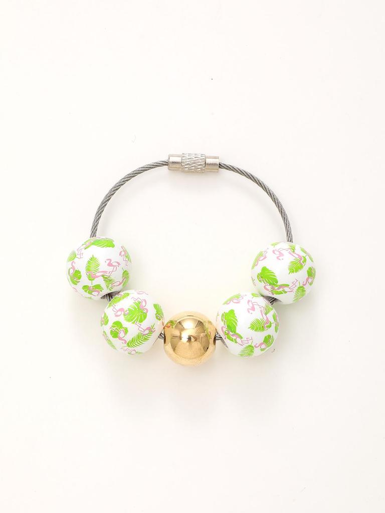 Independence Day & Halloween Sports Style Wooden Bead Keychain Bracelet