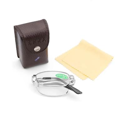Unisex Folding Reading Glasses with Box Ultra-light Rimless Magnetic Presbyopia Eyeglasses Ultralight Magnifying Eyewear+1.0~4.0