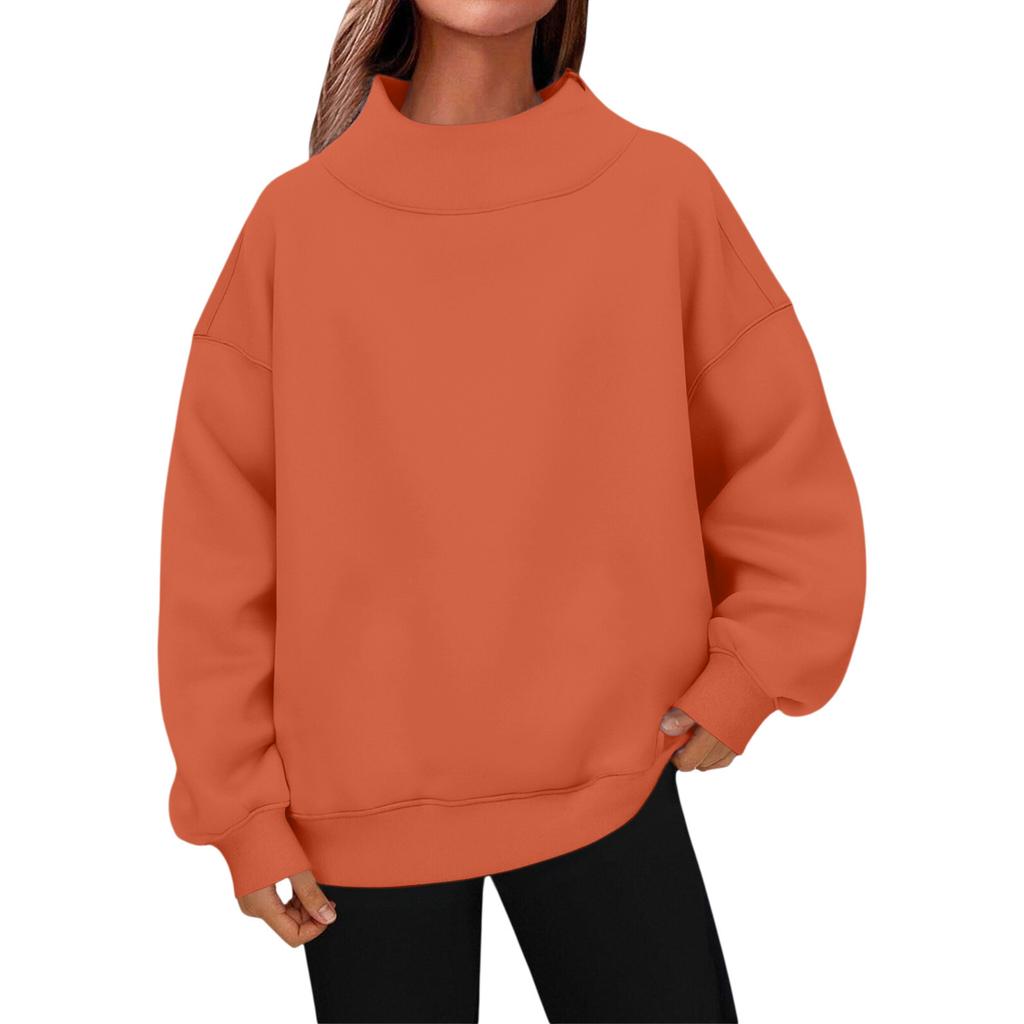1116 New European beautiful women's sweatshirt long-sleeved turtleneck sweatshirt casual sweater fleece top