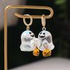 Resin Halloween Earrings Rhinestone Pumpkin Dangle Earrings Cute Ghost Ear Studs  Girl