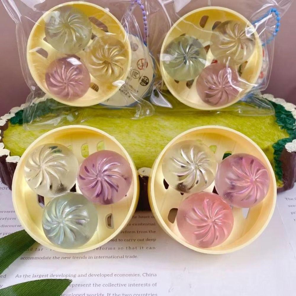 Simulation Food Dumpling Squishy Toys with Steamer Mini Dumplings Squishy Dumpling Party Favors