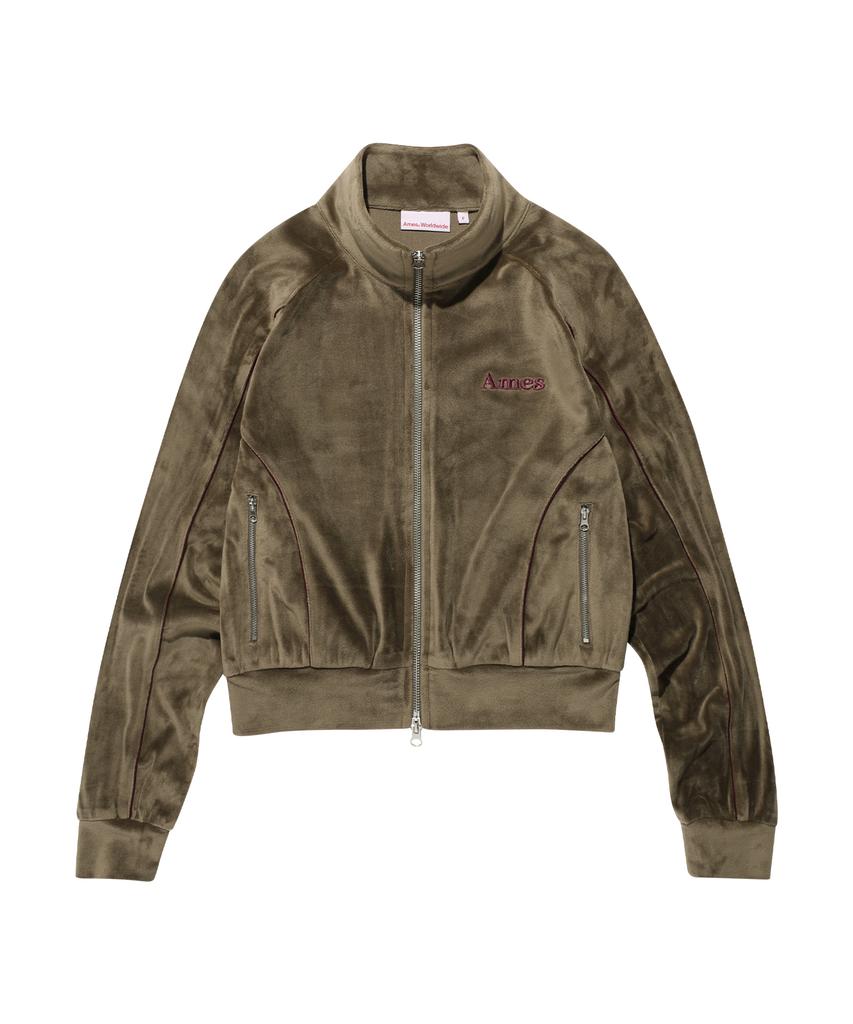 Ames-Worldwide Ames Velour Track Zipup Khaki