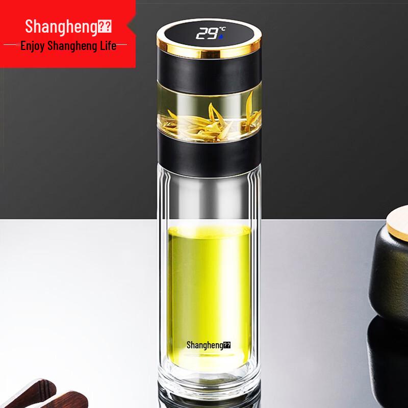 Shangheng Smart Temperature Double-Layer Glass Tea Infuser Bottle