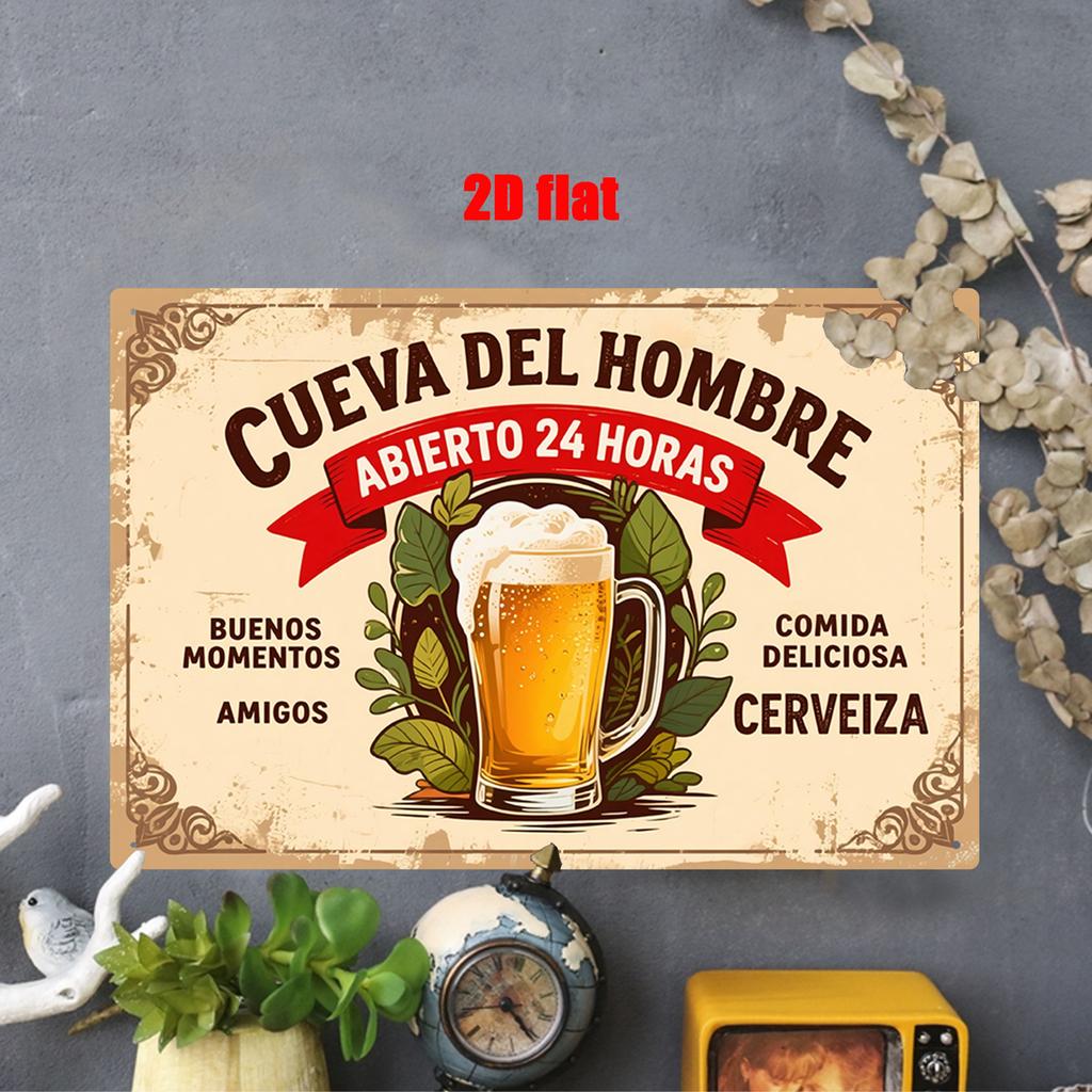 Metal Wall Art Sign Wall Decoration Plaque Poster Spanish for Man Cave Tin Sign Suitable for Home Wine Cellar Bar Tavern