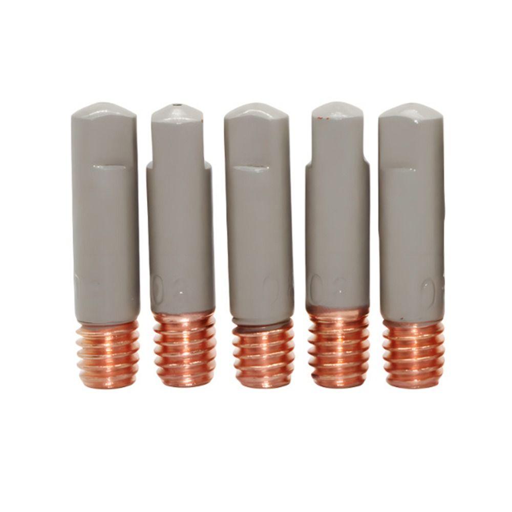 5Pcs 25mm M6 Welding Contact Tips 0.8/1.0/1.2mm Welding Tool Parts MIG Nozzle Tip for MB-15AK 14AK
