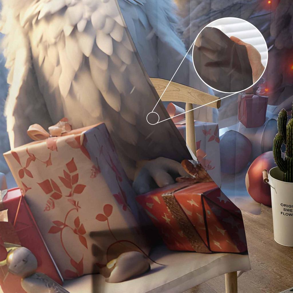 Christmas Gift Christmas Tree Owl Curtains For Living Room Bedroom Home Decoration Window Voile Tulle Curtain Drapes