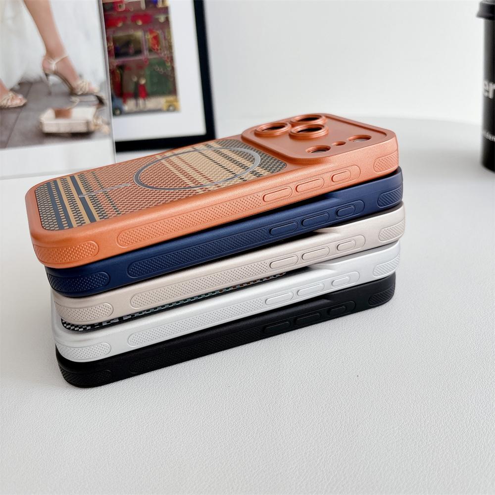 Kevlar Slim Magnetic Striped Pattern Case For iPhone 17 Pro Max 16 15 14 13 for Magsafe Shockproof Ultra Thin Colorful Cover
