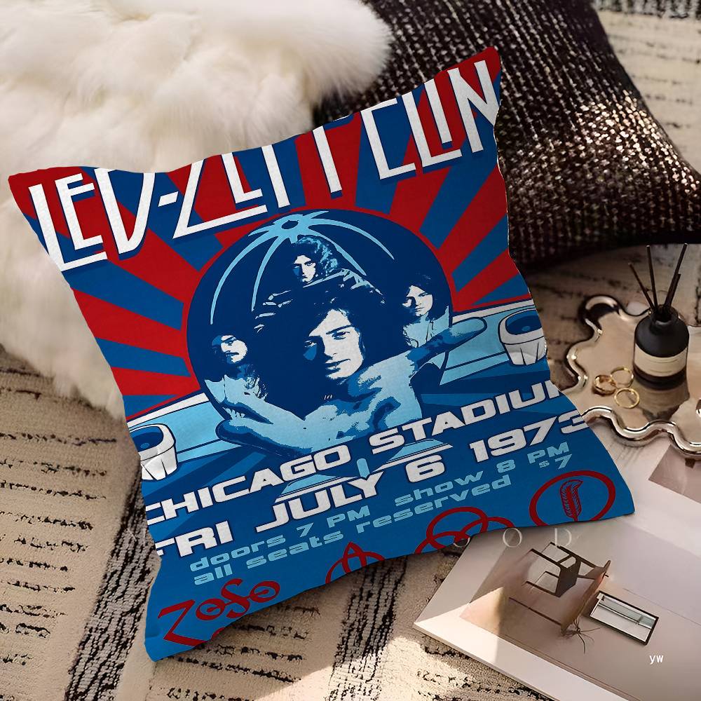 Band L-Led Z-Zeppelin Pillow Gift Home Office Decoration Bedroom Sofa Car Cushion Cover Case 45x45