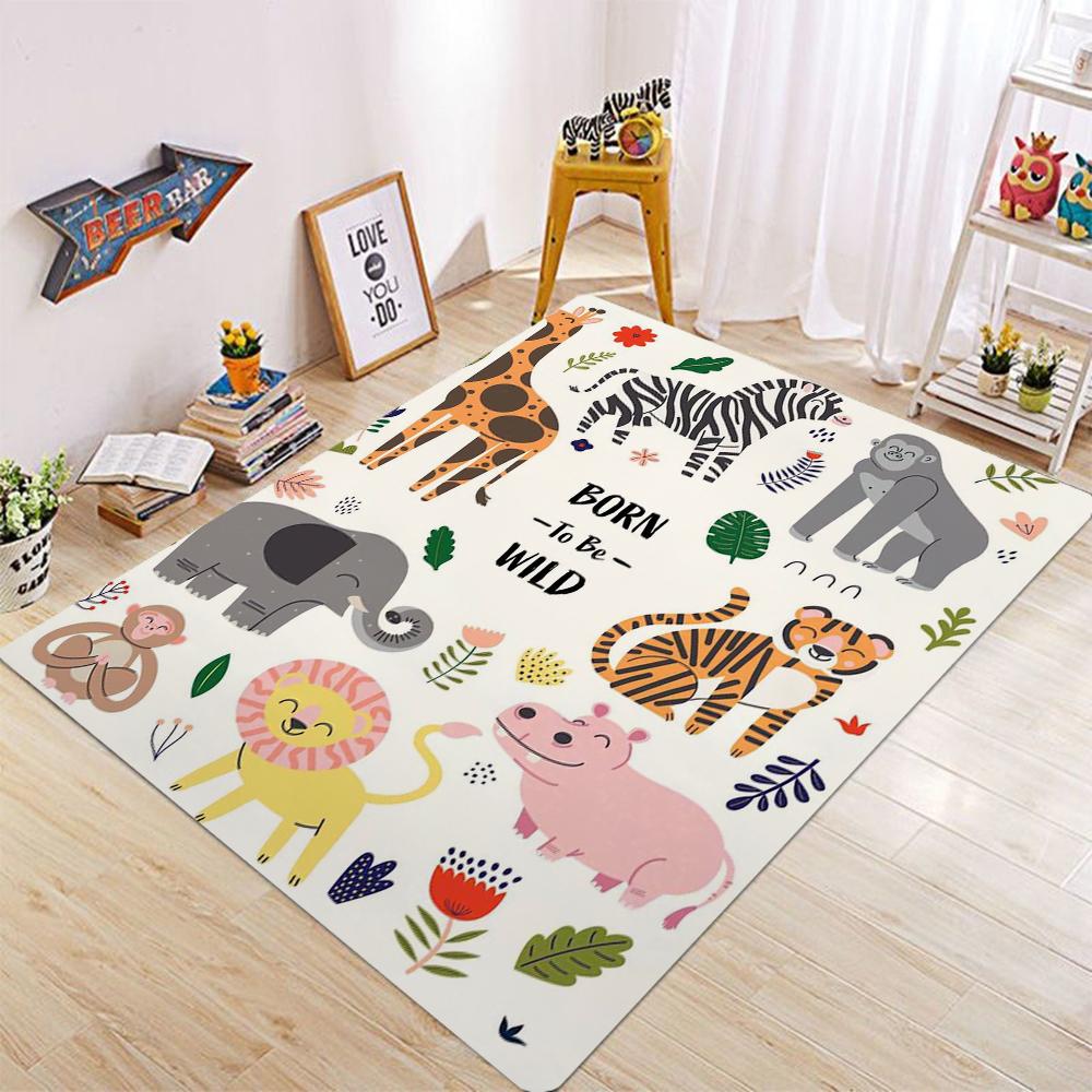 

Ковер с принтом тропических животных, коврик для спальни, коврик под вращающееся компьютерное кресло, напольный коврик для гостиной, мультяшный коврик для детской комнаты 50x80cm