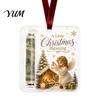 Money Gift Ornament Christmas Cash Holder Ornament, Acrylic Angel Santa Cat with Lanyard for Xmas Tree, Holiday Party Hanging Decoration