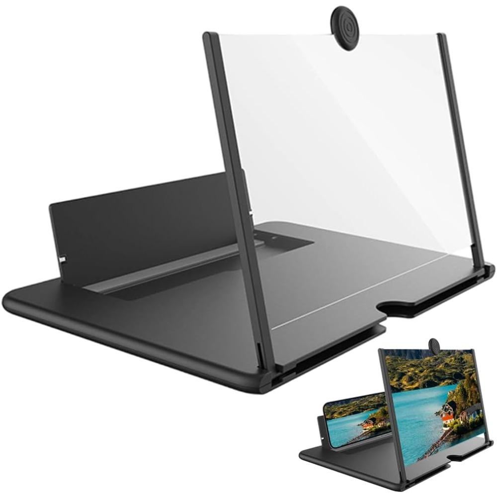 Mobile phone magnifier screen, 3D HD magnified projection screen, for movies, videos, and games, foldable phone stand with screen magnifier