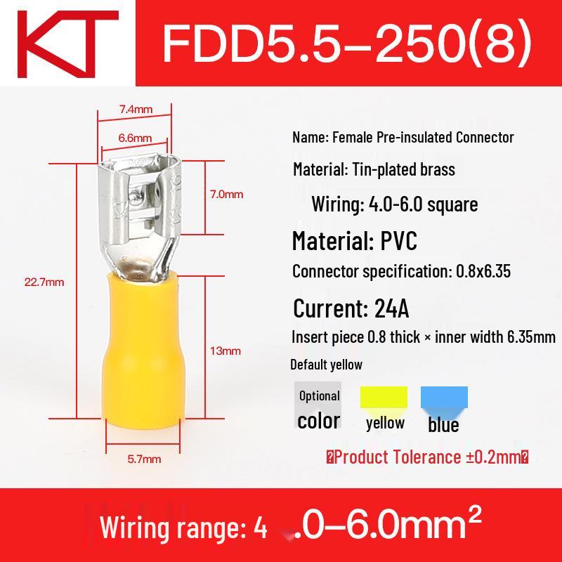 KST FDD5.5 Female Pre-insulated Screwless Crimp Terminal Block